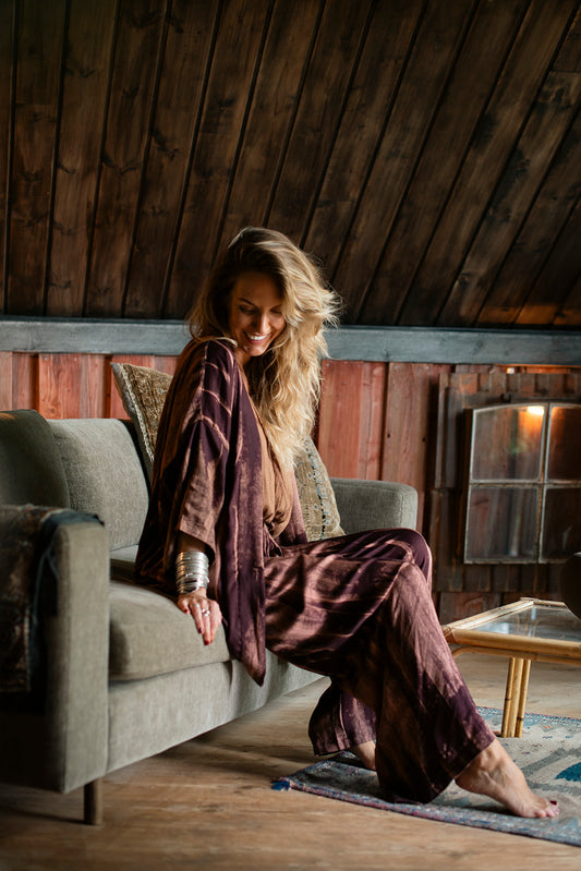 The Pushkar Kimono Aubergine