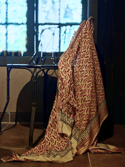 Pareo Blockprint Red Border
