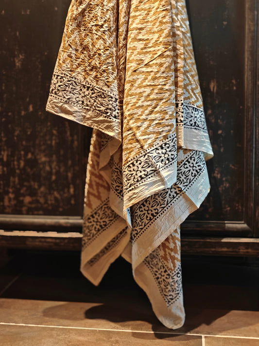 Pareo Blockprint Ikat Yellow