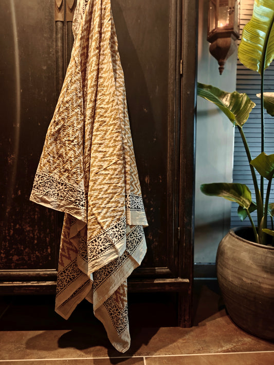Pareo Blockprint Ikat Yellow