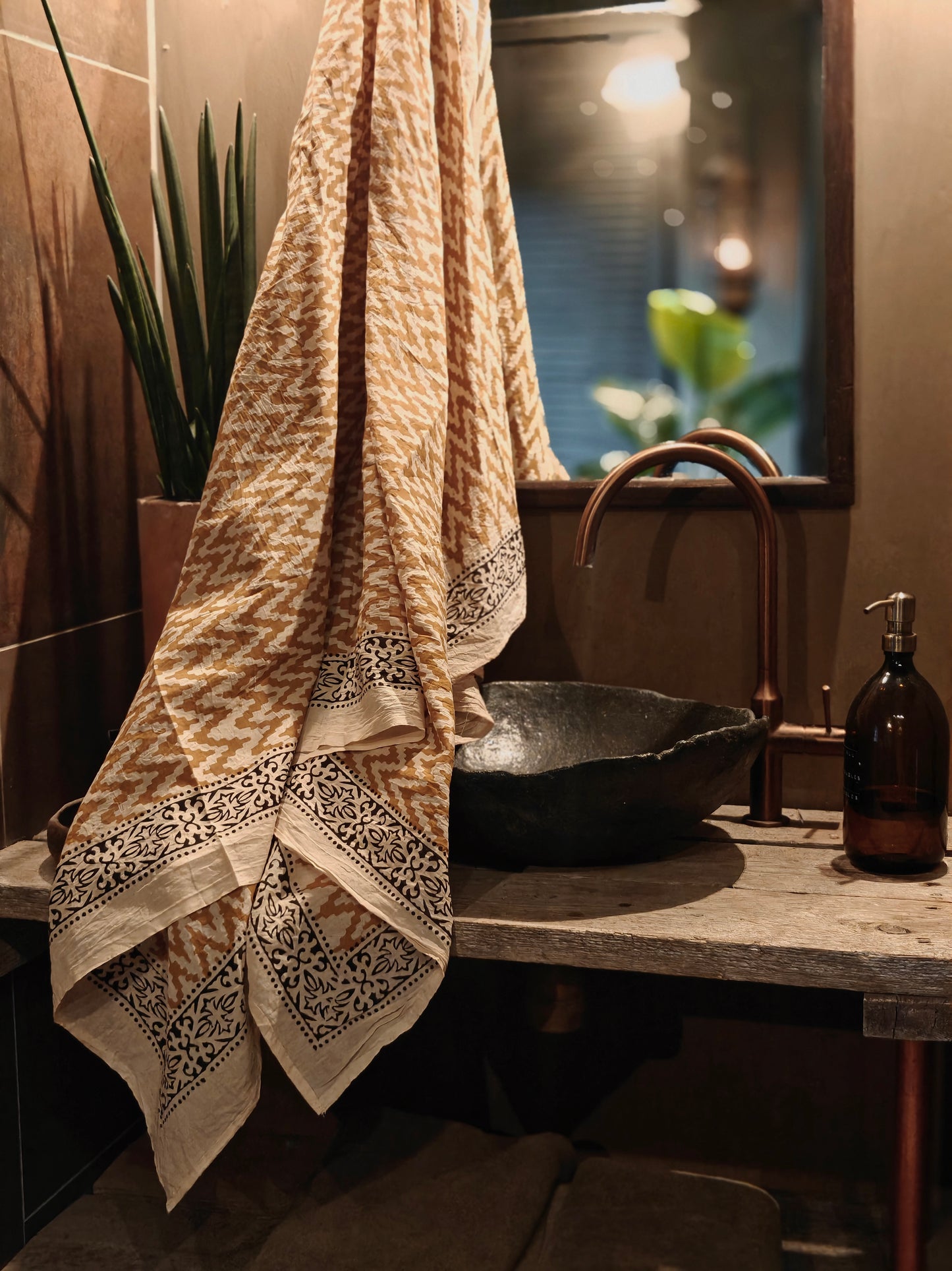 Pareo Blockprint Ikat Yellow