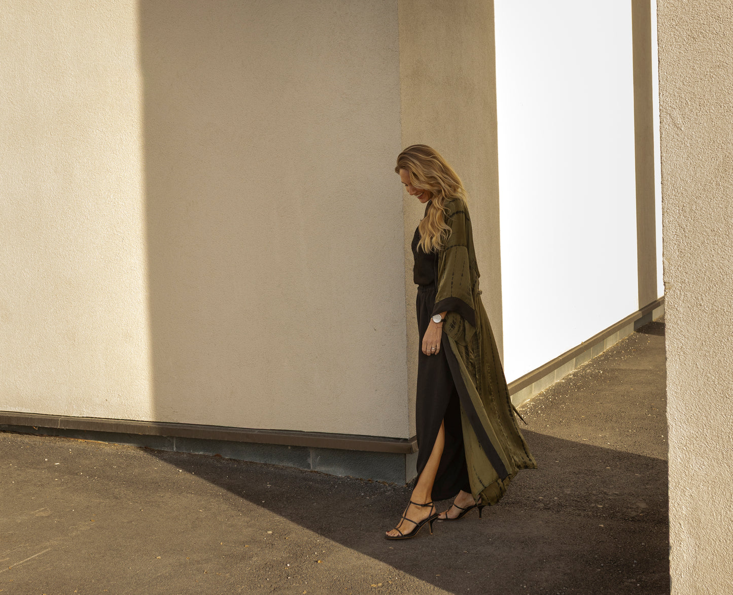 The Goa Robe Olive Satin