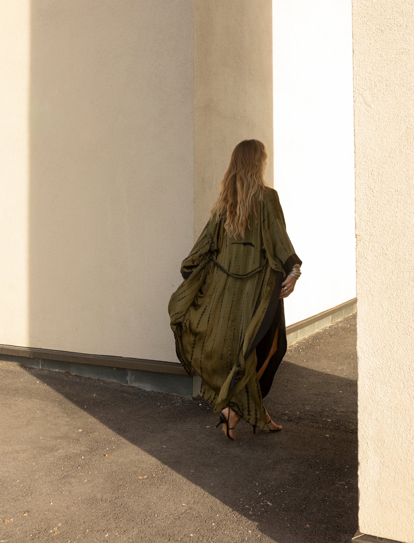 The Goa Robe Olive Satin