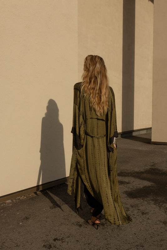 The Goa Robe Olive Satin