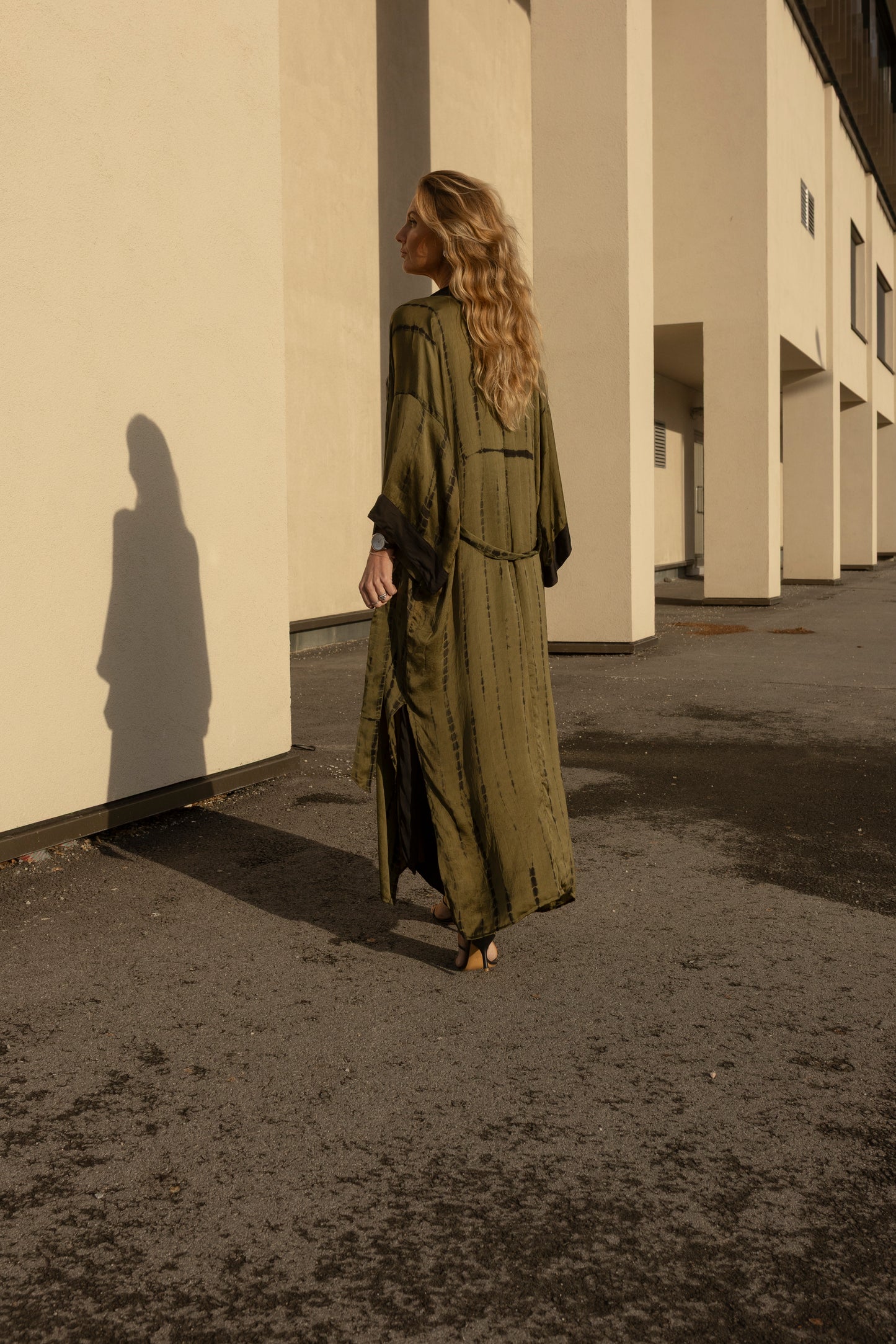 The Goa Robe Olive Satin