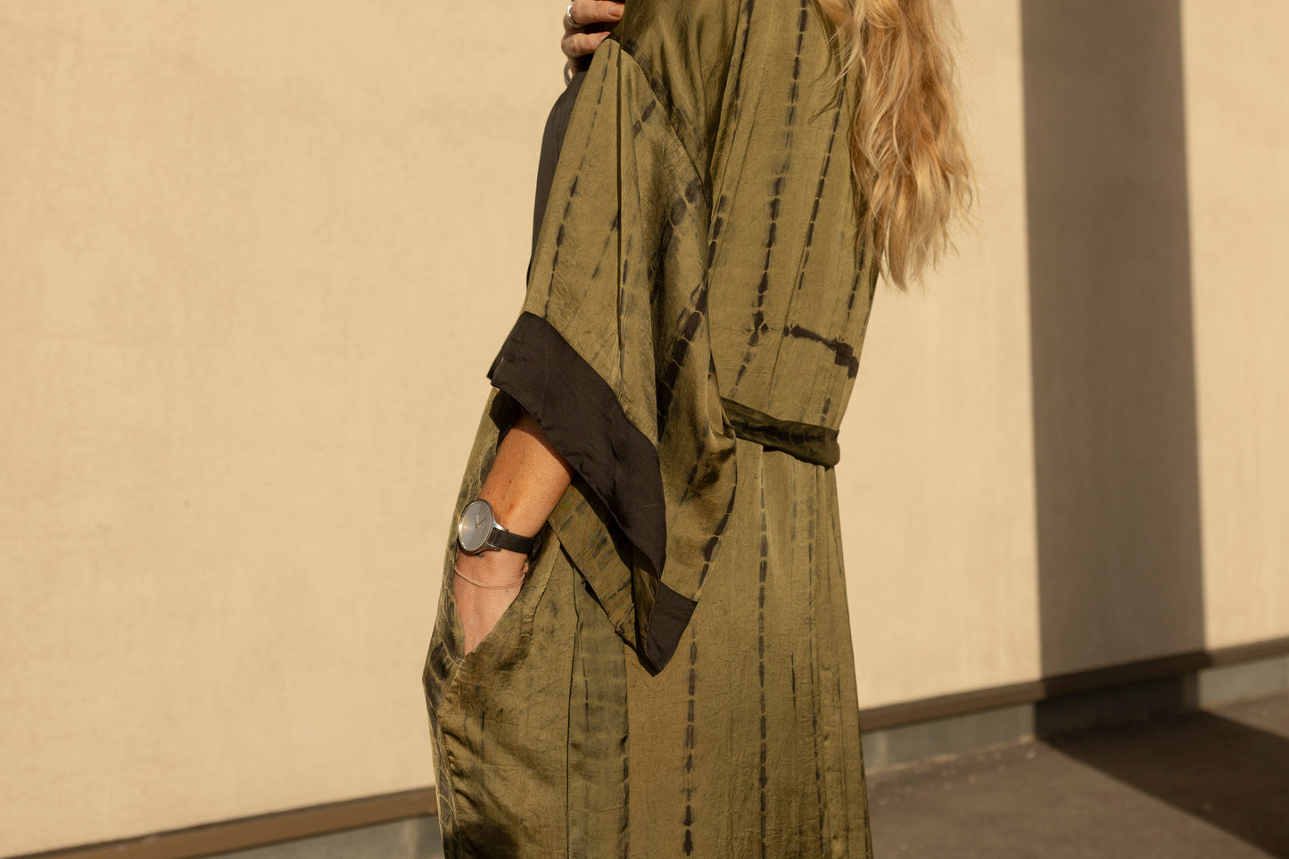 The Goa Robe Olive Satin