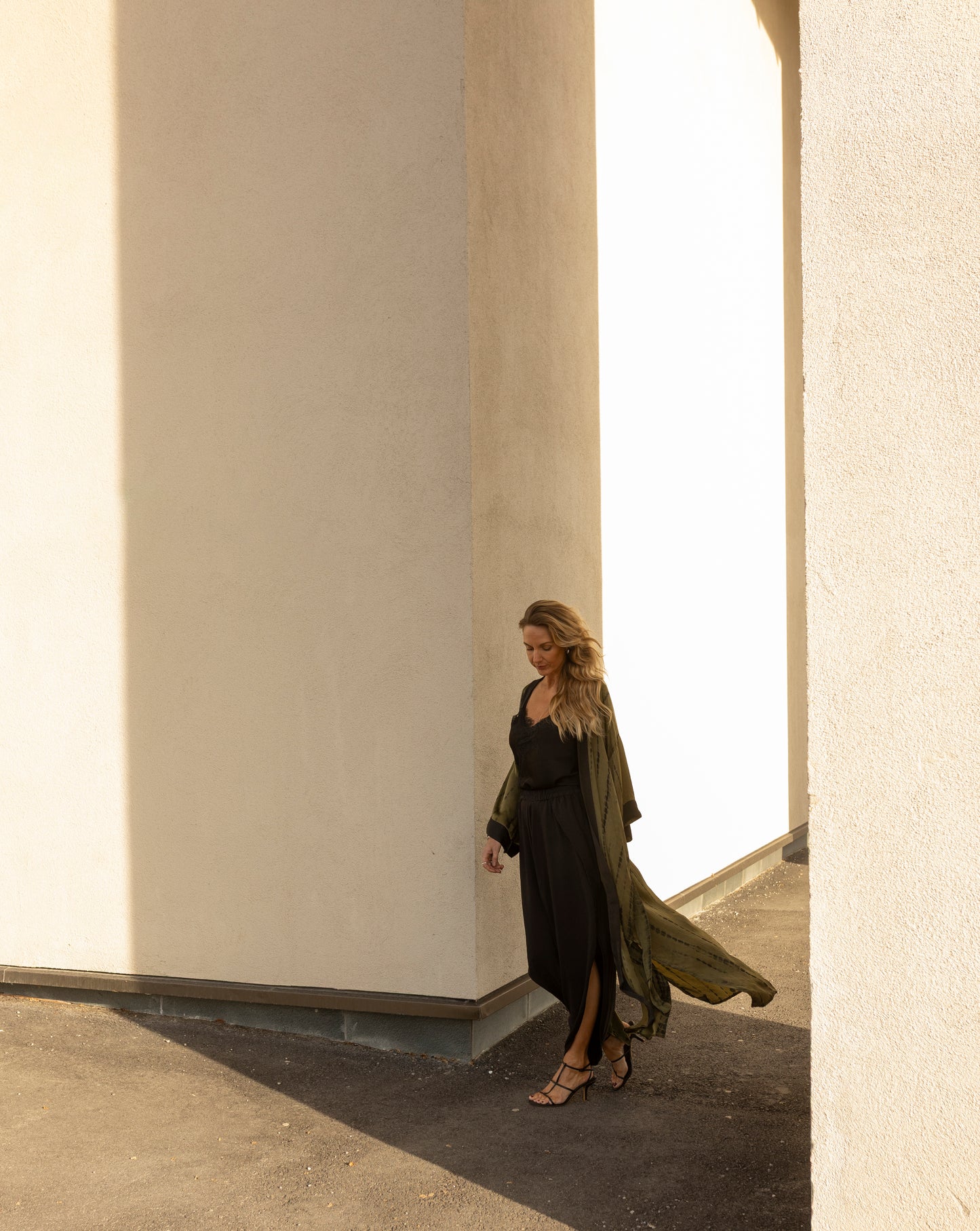 The Goa Robe Olive Satin