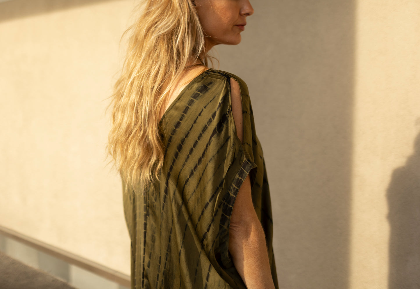 The Assagao Kaftan Olive Satin