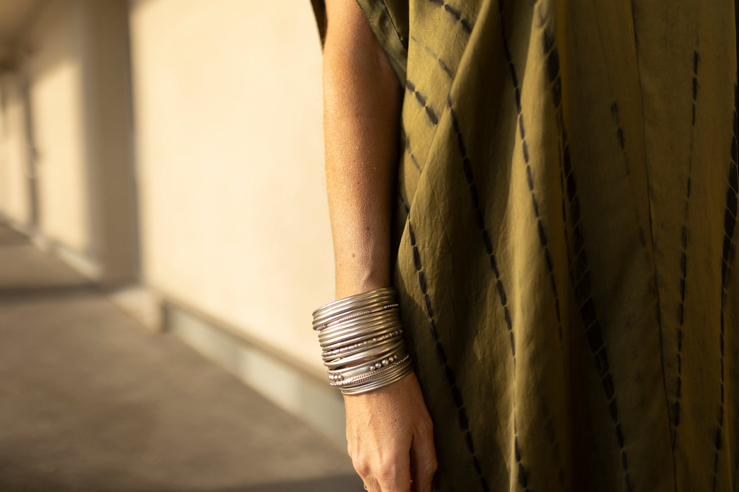 The Assagao Kaftan Olive Satin