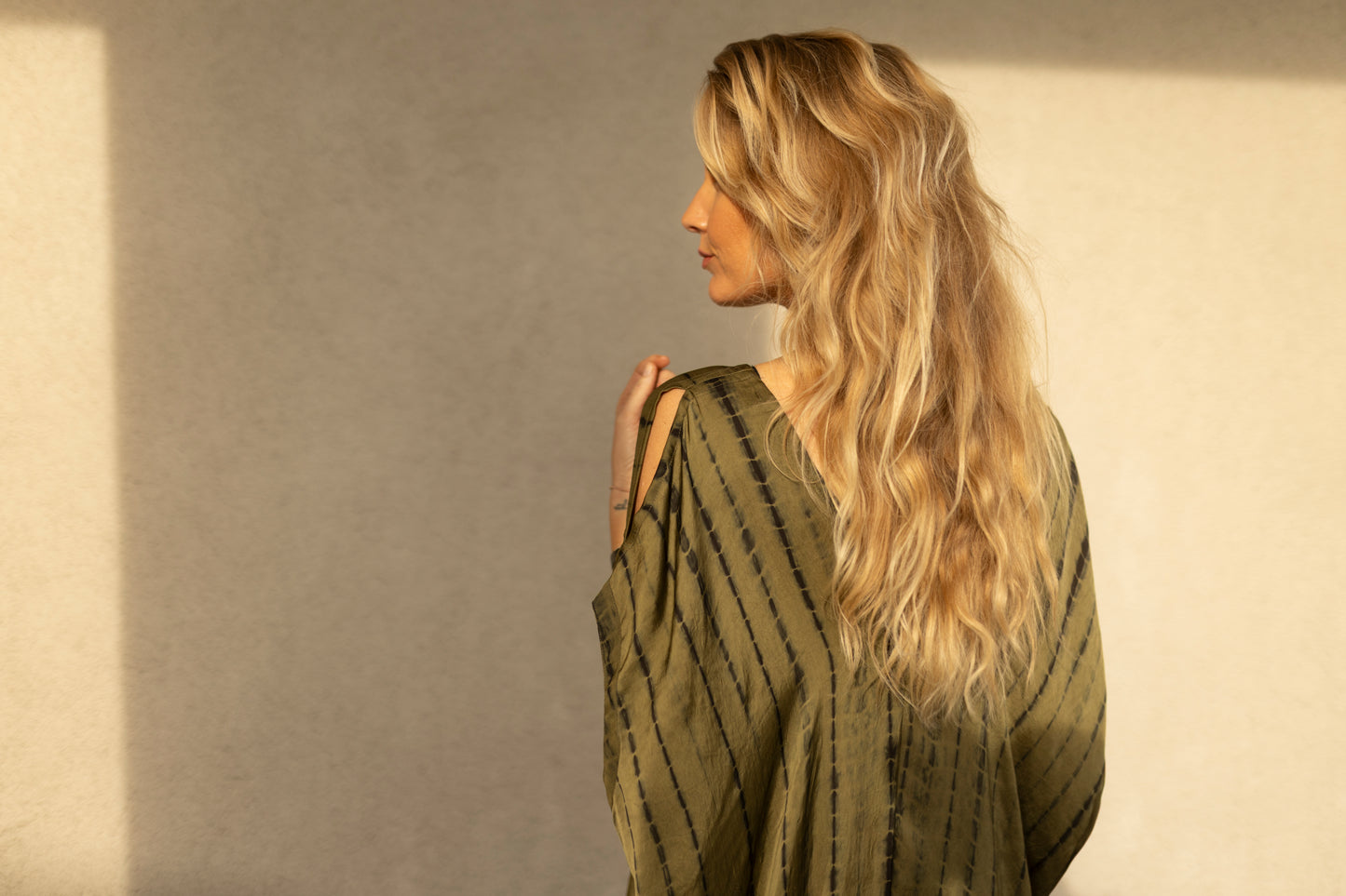 The Assagao Kaftan Olive Satin