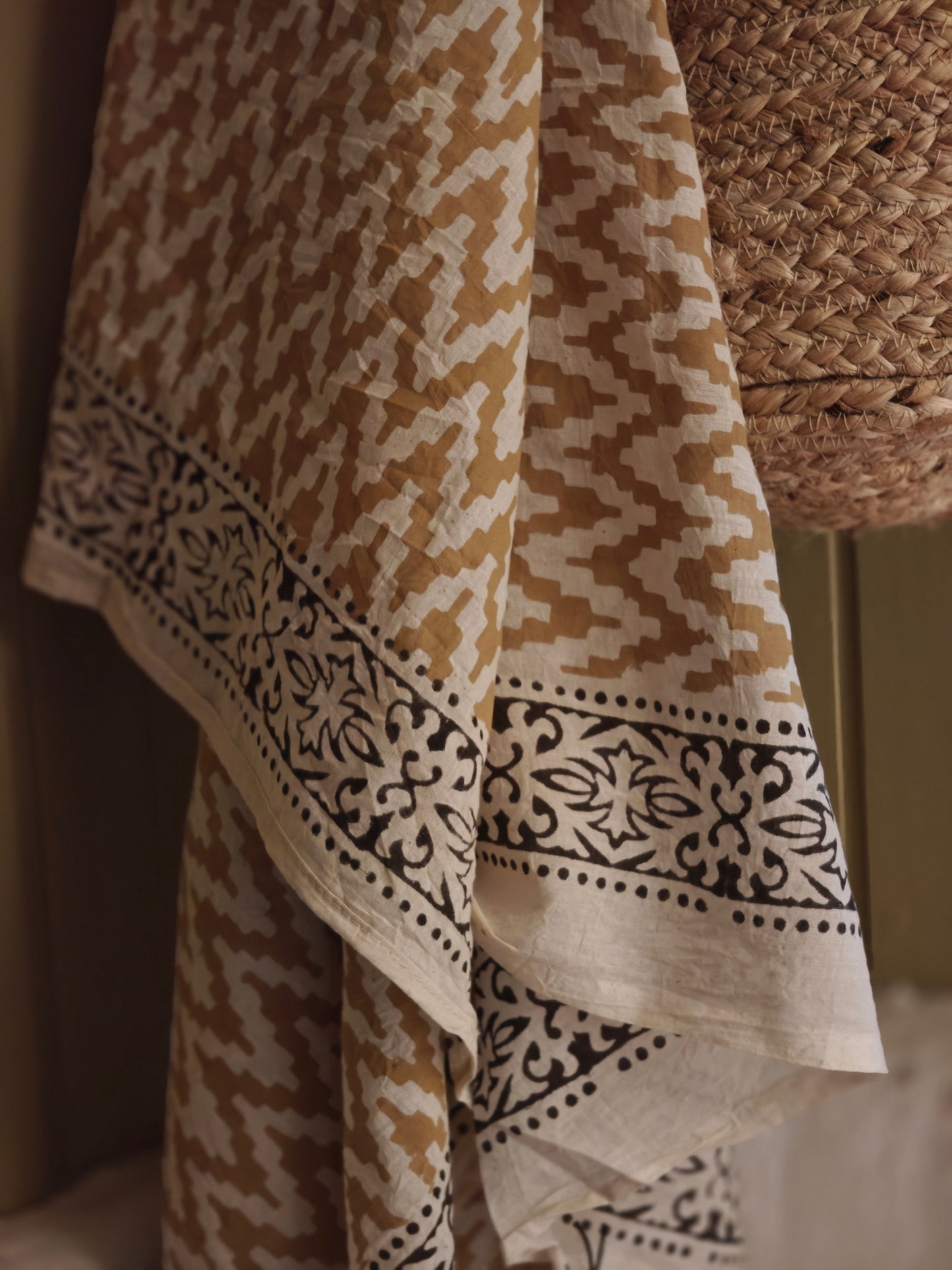 Pareo Blockprint Ikat Yellow