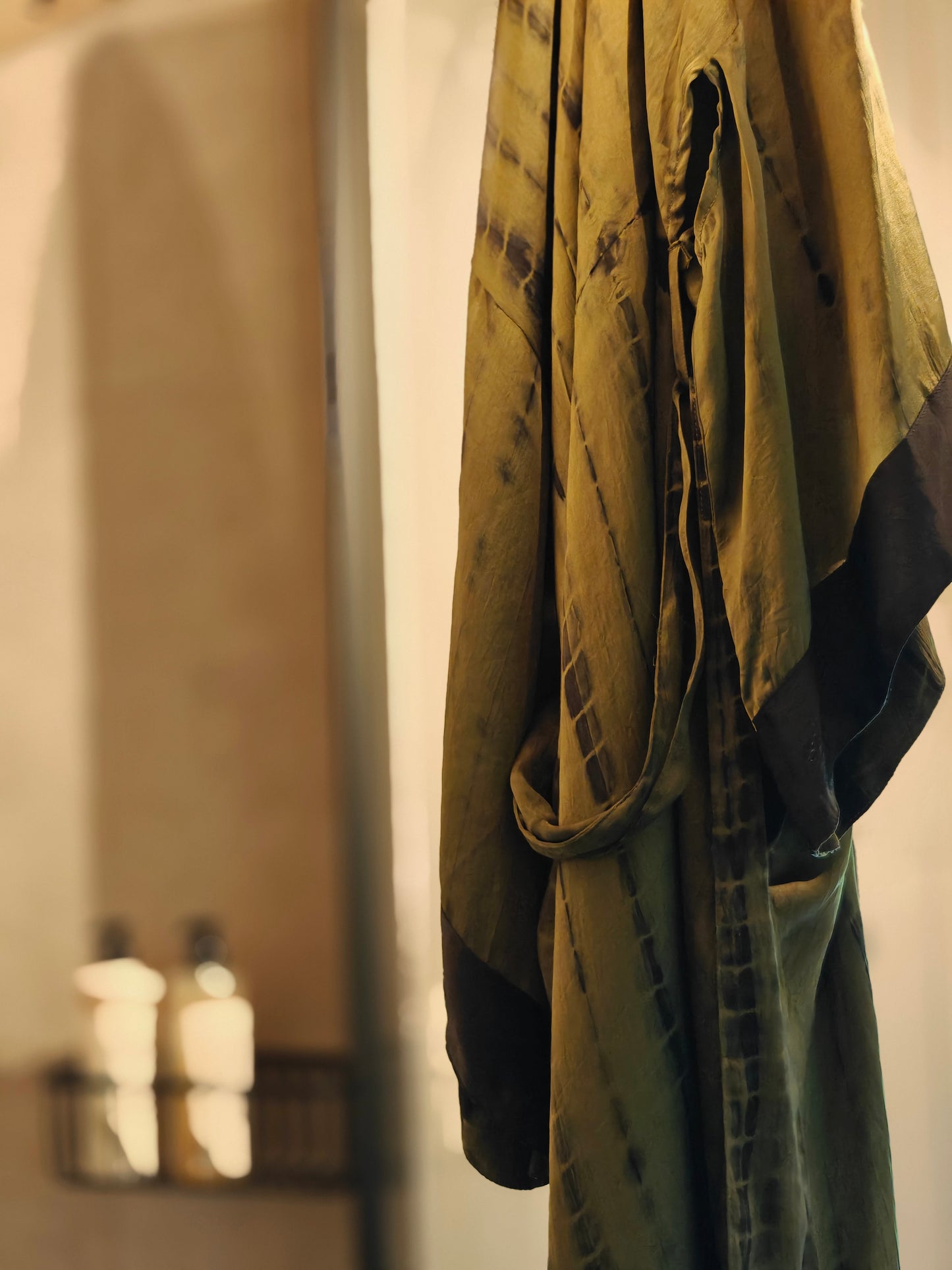 The Goa Robe Olive Satin