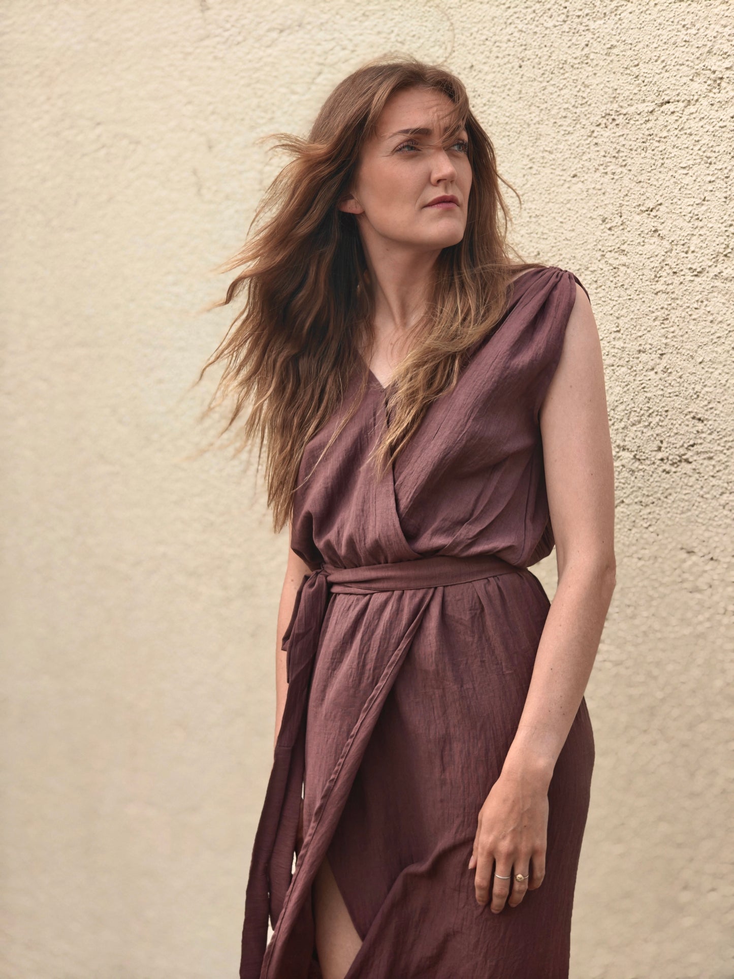 The Maranola Dress Aubergine Viscose