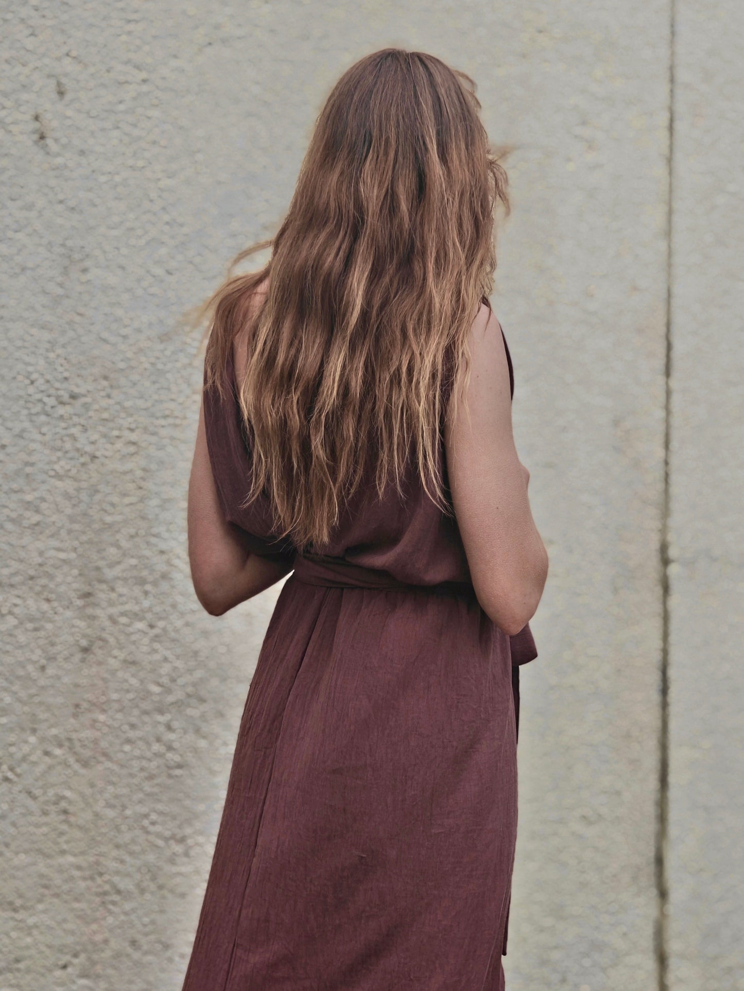 The Maranola Dress Aubergine Viscose