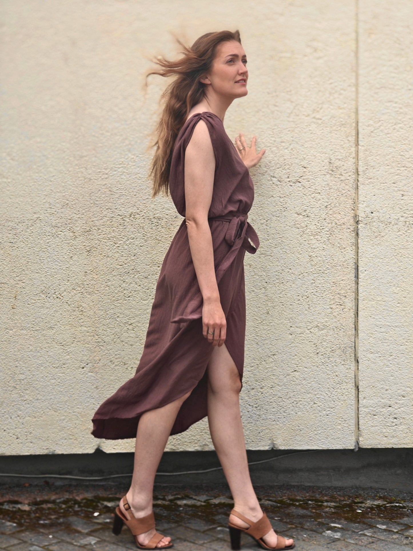 The Maranola Dress Aubergine Viscose