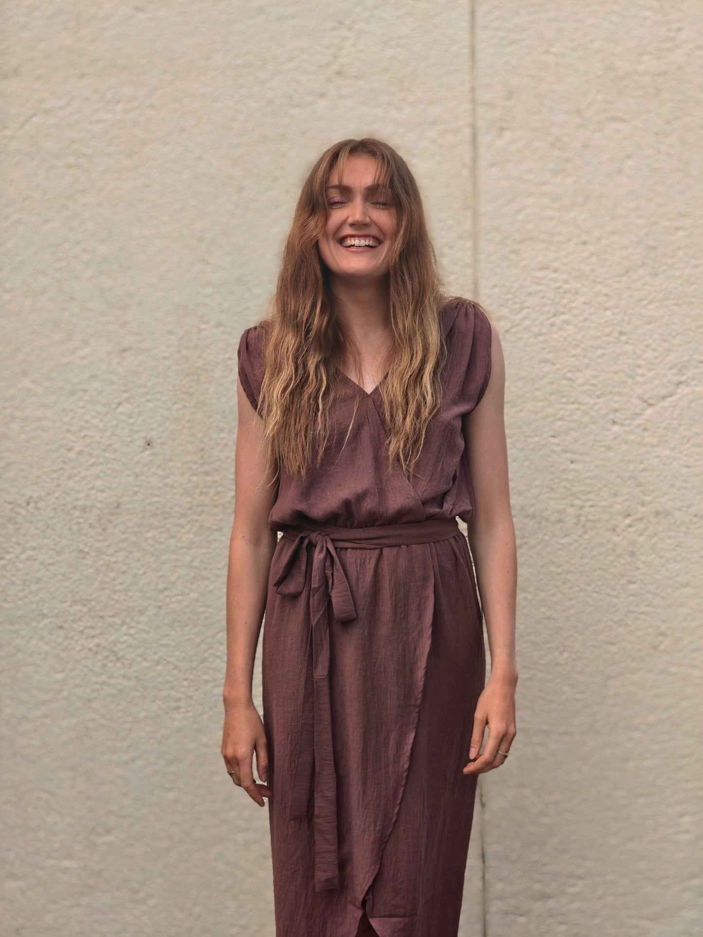 The Maranola Dress Aubergine Viscose