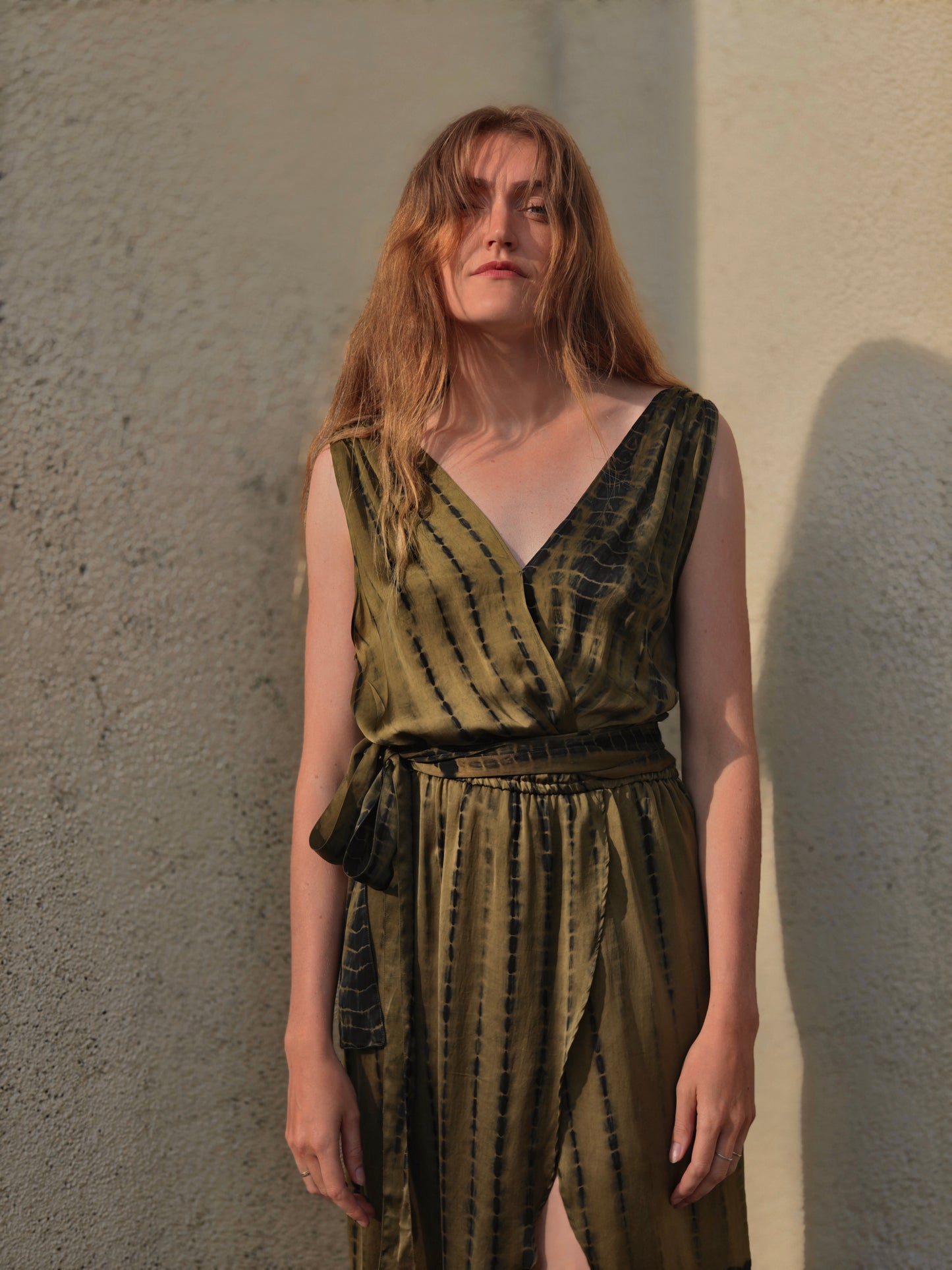 The Maranola Dress Bamberg Satin Olive