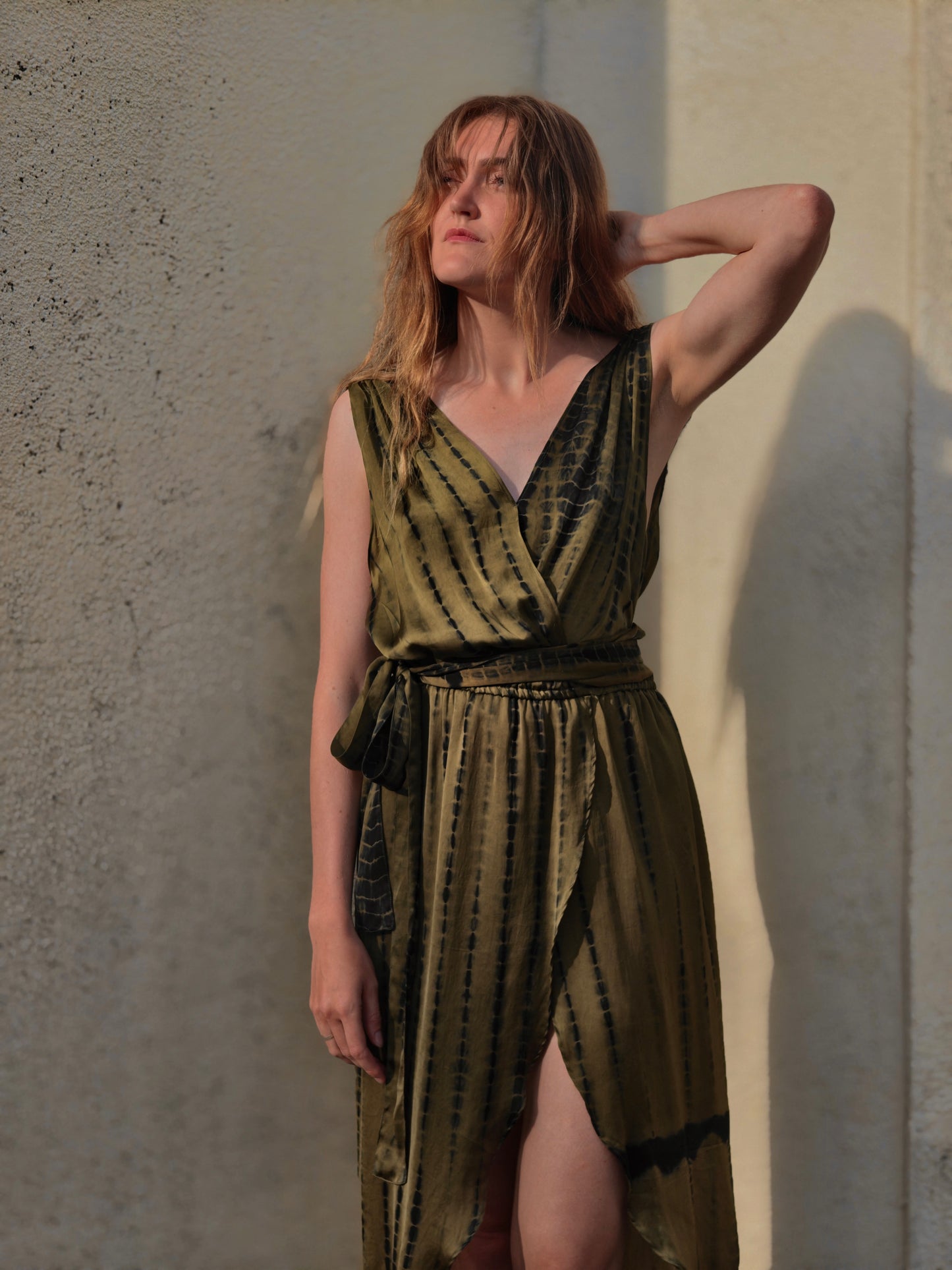 The Maranola Dress Bamberg Satin Olive