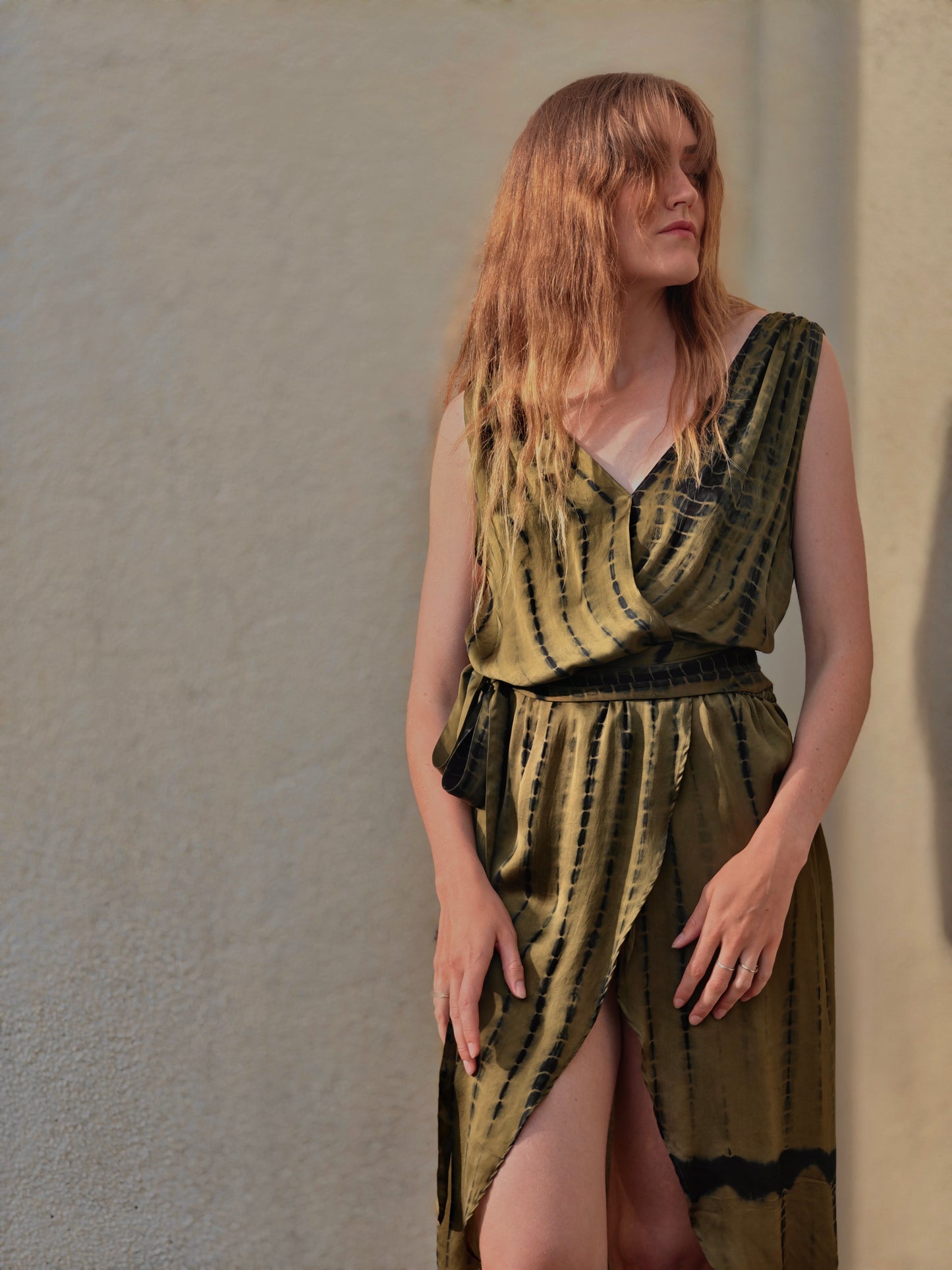The Maranola Dress Bamberg Satin Olive