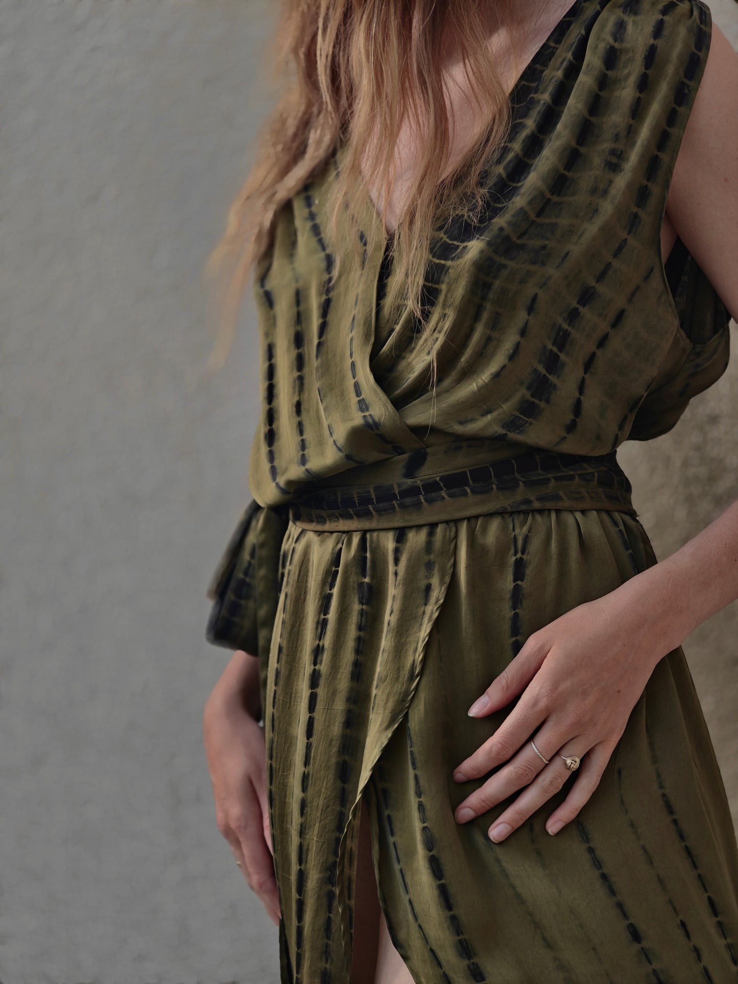 The Maranola Dress Bamberg Satin Olive