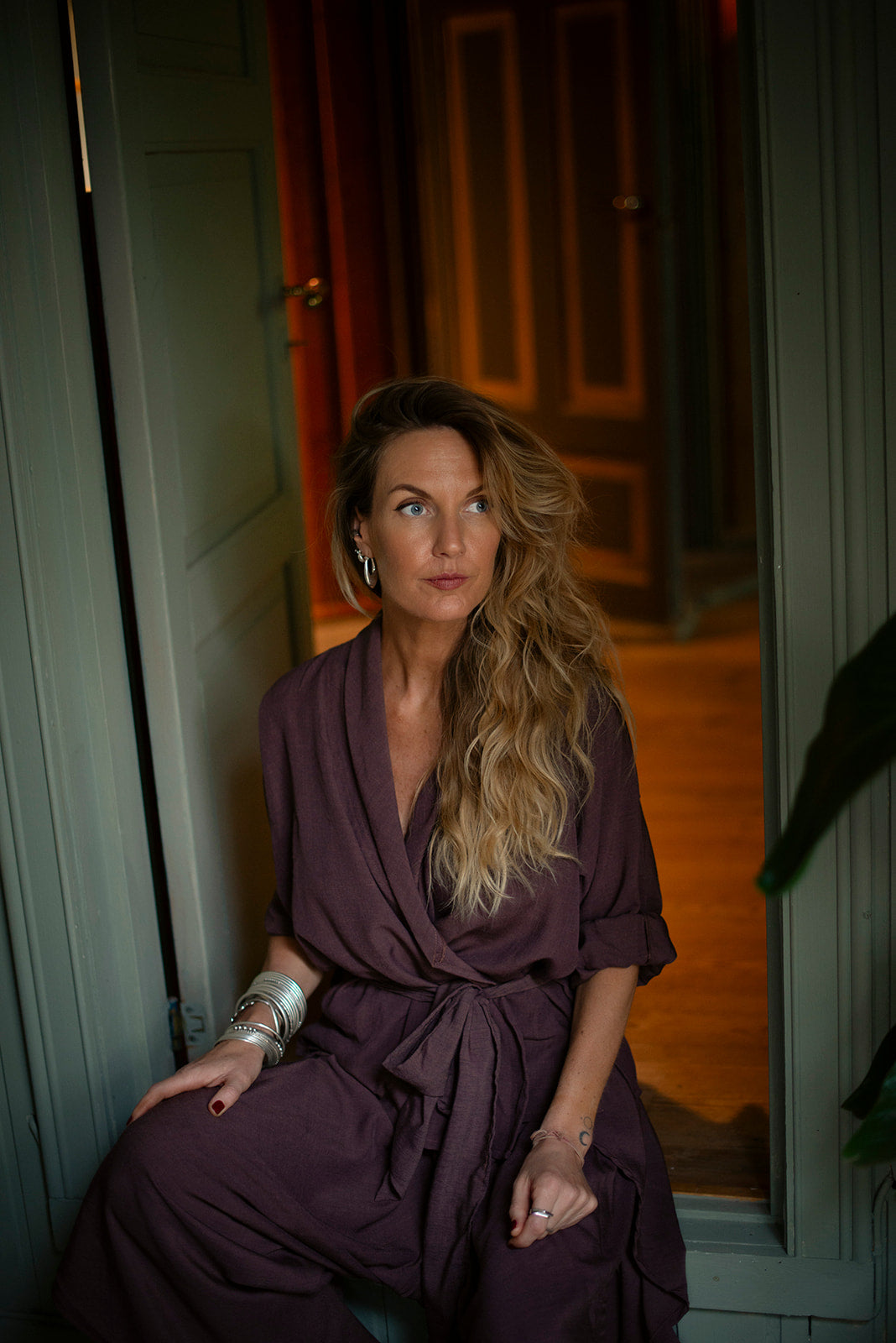 The Madrid Wrap Top Aubergine