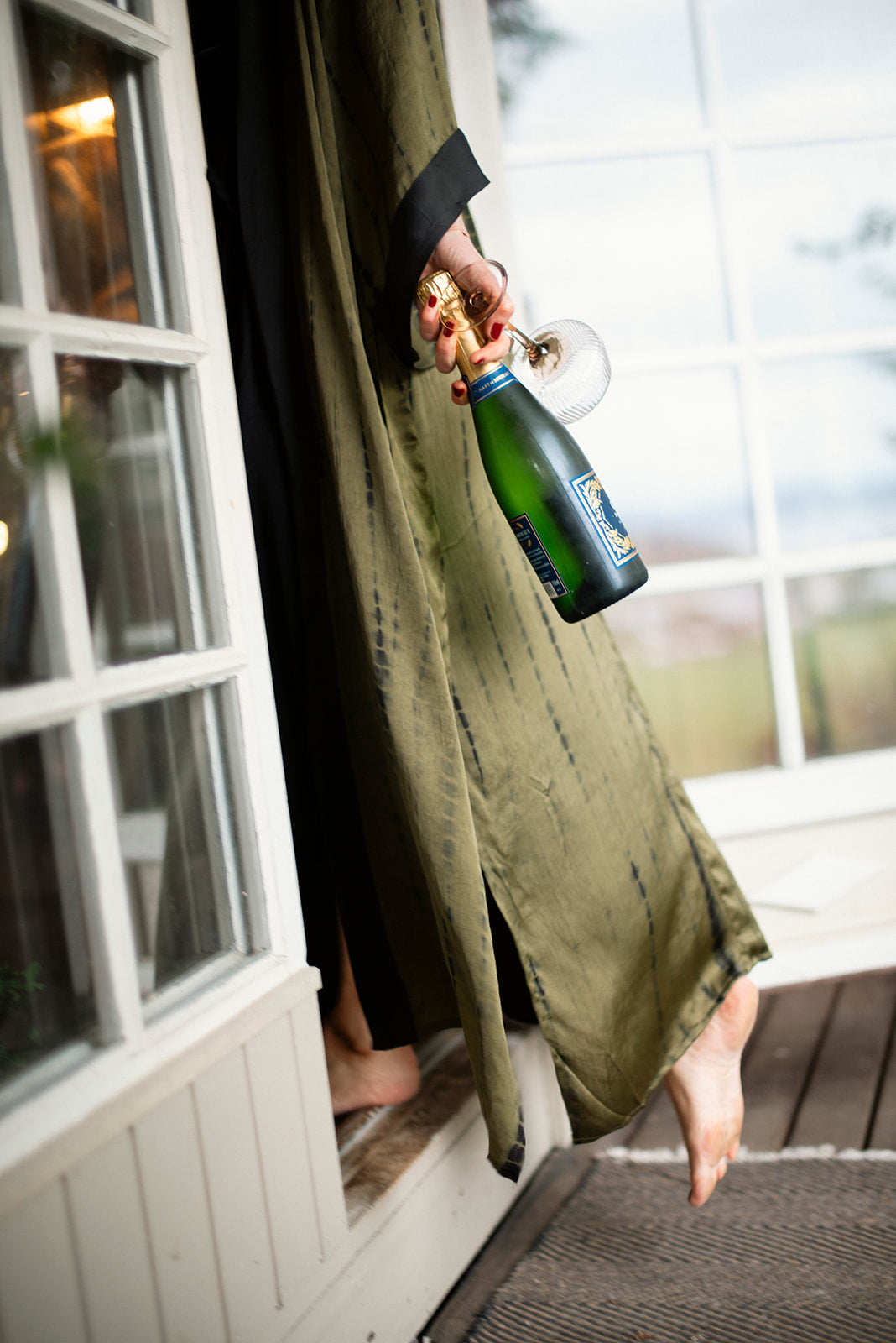 The Goa Robe Olive Satin