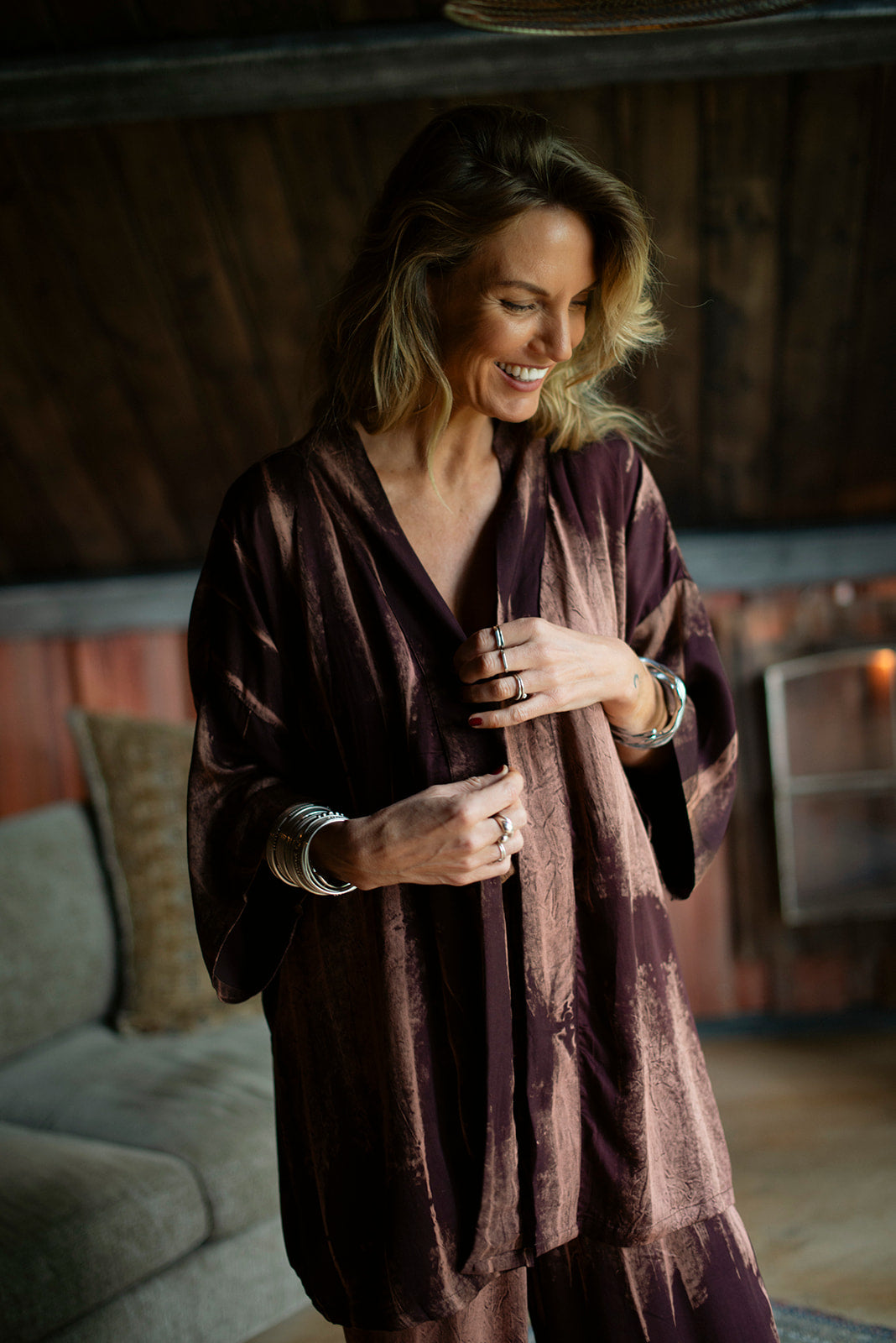 The Pushkar Kimono Aubergine